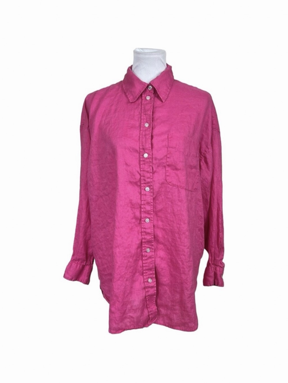 H&M size large pink linen shirt oversized